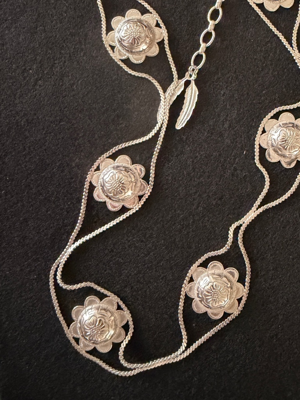 Silver color floral western hat band